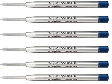 Image of Parker Quinkflow Ink Refill for Ballpoint Pens, Fine Point, Blue Pack of 6 Refills (1782468)