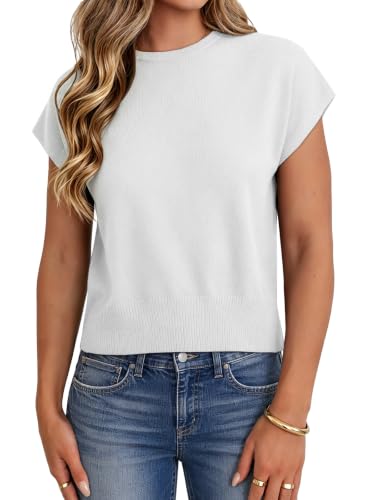 Image of UNCLECAT Short Sleeve Sweater for Women Knit Fall Pullover Tops