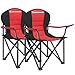 Produktbild SONGMICS Campingstuhl, 2er Set, klappbar, Klappstuhl, bequemer mit Schaumstoff gepolsterter Sitz, mit Flaschenhalter, hoch belastbar, max. Belastbarkeit 250 kg, Outdoor-Stuhl, rot GCB06BK02