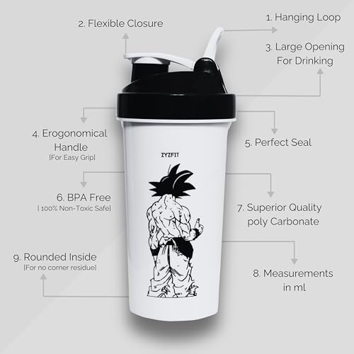 Image of Gym Shaker and Wrist Wrap Combo Dragon Ball Z edition | Wrist Wraps for Workout, Benchpress, Shoulder Press, Wrist Support | Shaker Bottle | Protein Shaker