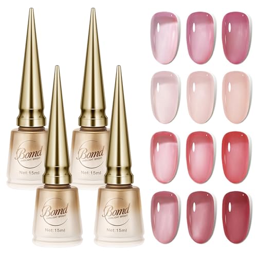 Esmaltes Semipermanentes para Uñas, Color Nude Translúcido Natural para Manicura Francesa, Gel 15ml Builder Nude Pink Gel Para Extensión UV LED Reparación de Uñas
