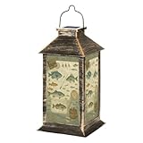 Solar Lanterns Outdoor Waterproof Vintage Fishing Gear Illustrated Fish Collection Fishing Tools Hooks Garden Decor Birthday Gifts for Women Mom Hanging Solar Lights Decorative Lights for Yard Lawn