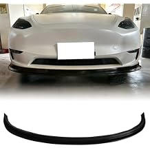 Front Bumper Lip, Compatible with 2020-2024 Tesla Model Y, MDA-3 Style Flexible PolyurethanePU Front Lower Splitter Protector, Unpainted Black, 3PCS