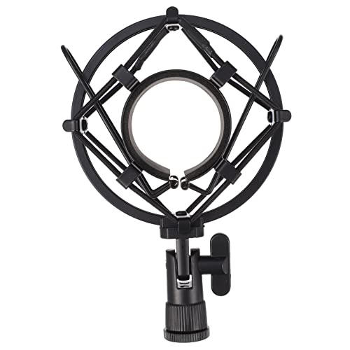Abaodam 1 Pc Montura Antichoque Para Micrófono Soporte De Suspensión Antivibración De Micrófono Montaje a Prueba De Micrófono Montaje De Suspensión De Micrófono Metal Black