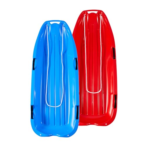 PatFine Toboggan Snow Sled for Adults, 48in Plastic Sleds with