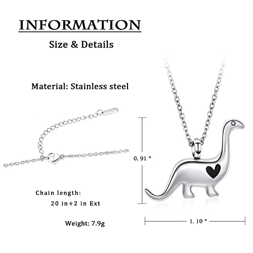 Bijou cinéraire constantlife, collier urne avec pendentif dinosaure