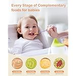 Baby Food Maker, HEYVALUE 13-in-1 Baby Food Processor Set, Fruit, Vegatable, Meat, Baby Puree Blender with Baby Containers, Food Freezer Tray, Silicone Spoons, Spatula (Gray) - Image 4