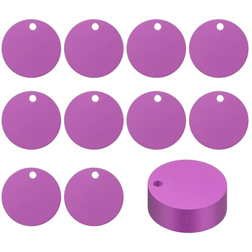 Láminas redondas de metal para mascotas y manualidades DIY en aluminio anodizado morado
