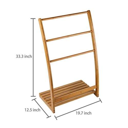 Rack de serviette debout en bambou pour éviter l'humidité au sol - 2