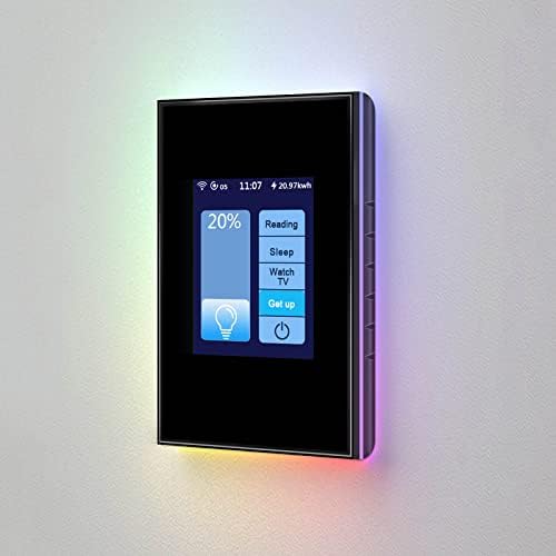 LANBON L8-HD-SL Touchscreen LCD Smart Dimmer Light Switch Single Pole 3 Way for Big House by WiFi Mesh No Dropped, Supports Alexa&Google Home&Siri&Home Assignment, Neutral Wire Required, No Hub, Black