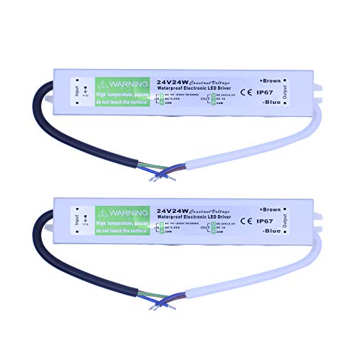 Image of 2 Pieces AC to DC 12V 2A 24W Waterproof IP67 Long Aluminum Alloy Low Voltage LED Strip Lights Switching Power Supply Converter Driver Transformer Adapter