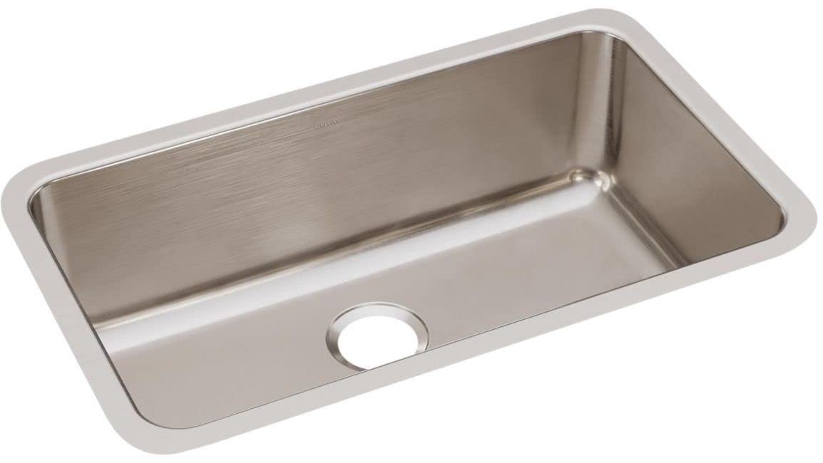 Elkay ELUH281610 Gourmet Lustertone Undermount Sink, Stainless Steel
