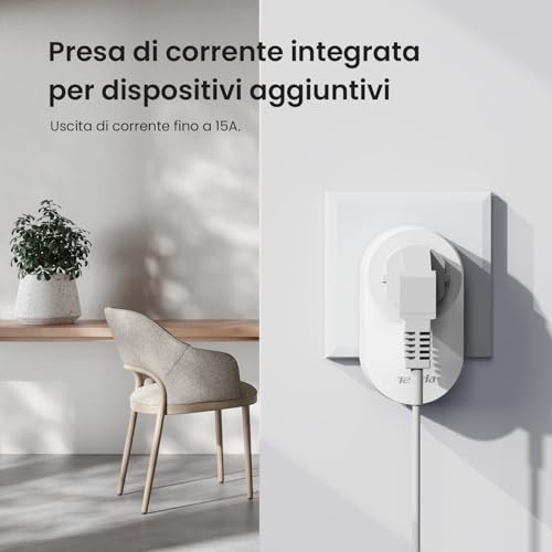PH6 Kit Powerline, AV1000 Mbps su Powerline, 1 Porta Gigabit Ethernet, Plug and Play, Home Plug AV2, Modalità Risparmio Energetico con Presa di Corrente Integrata, Bianco - Powerline - Immagine 7