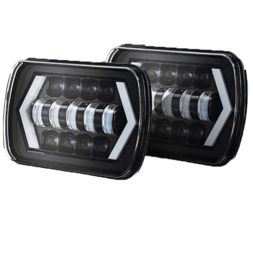 5X7 Polegada LED Farol Halo Anjo Olhos H4 Quadrado Dia Correndo Luz Para 86-95 Jeep Wrangler YJ 84-0