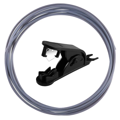 5 M PTFE Tubo con Cortador, 4 mm × 2.5 mm Manguera de PTFE Compatible con Bambu Lab A1/A1 Mini/P1p/P1s/X1c, Creality K1/K1 Max/Ender 3 V3, Tubo De TeflóN 3D para Filamento de 1.75 mm (Gris)