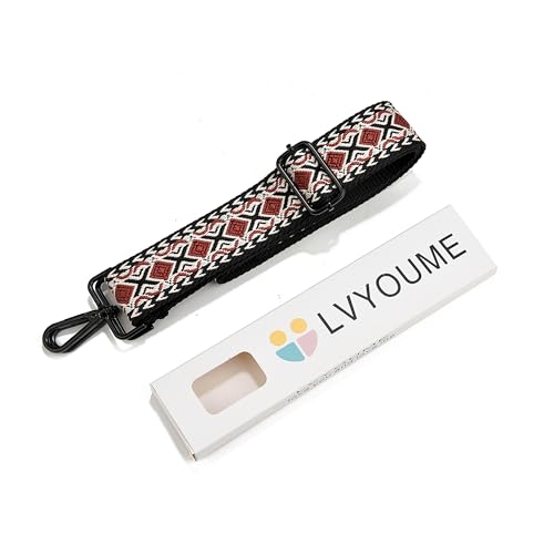 Image of Crossbody Straps for Purses Silver Hardware Purse Strap Wide Shoulder Strap Adjustable Replacement,Retro Jacquard Embroidery for Shoulder Bags, Canvas Tote Handbags