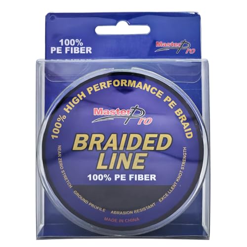 MASTERPRO PE Fiber 300 Yard Fishing Line, Colored, Abrasion Resistant 4 Strand Braided Strong String, 10lb 15lb 20lb 25lb 30lb 40lb 50lb 80lb 100lb Thin Diameter Superline (0.20mm, 300YDS, 25LB, 1pc) by Masterpro - Used condition - US$18.21
