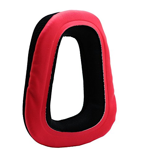 Almohadillas para auriculares de repuesto para Logitech G35, G935, G933S, G933, G930, G635, G633S, G633, G533, G433, G432, G431, G430, G332, G233, G231, G230 - Almohadillas de tela de malla y espuma viscoelástica - Rojo/Negro miniatura 4