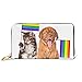 Produktbild JHGFG Mode Handtasche Reißverschluss Brieftasche Katze Hund Regenbogen Farbe Flagge Symbolisierung Telefon Kupplung Geldbörse Abendkupplung Blockierung Leder Brieftasche Multi Card Organizer