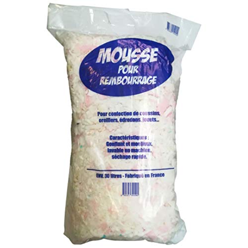 artapisserie.fr Flocons de Mousse Polyuréthane pour Rembourrage 30L - Mousse de Rembourrage Coussins décoratifs et Peluches Cover