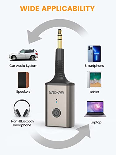 Adaptateur Aux Bluetooth 5.3 voiture MaedHawk kit mains libres jack - 6