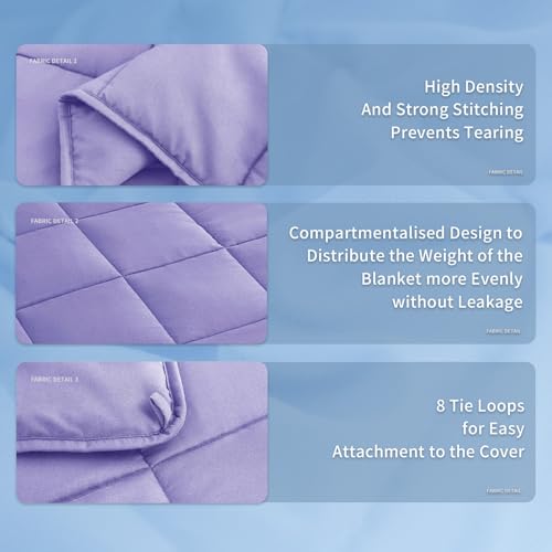 Topcee Weighted Blanket for Adults (15 lbs, 48" x 72") Twin Size Soft Cooling Heavy Blanket Sleeping, Apply to 130-160 lbs Body, Thick Breathable Blanket with Glass Bead, Easy Care