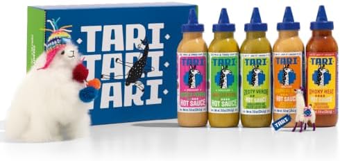Tari Hot Sauce 5Pk Gift Box - Aji Rocoto, Aji Amarillo, Zesty Verde, Smoky Heat & Tropical Kick - 11.8oz each (5ct)