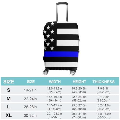 Luggage Covers for Suitcase Elastic Suitcase Covers American Thin Blue Line Flag Police Pattern Black (5) Luggage Protector Anti-scratch Travel Suitcases Cover2