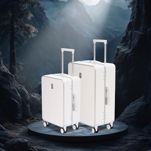 Image of SWISS MILITARY Black Gold Collection Hard PC Cabin & Check-in Luggage Trolley Set of 2 (55cm Small & 65cm Medium) Suitcase with TSA Lock, 360 Wheels, Ideal for International Travel (44L,70L) White