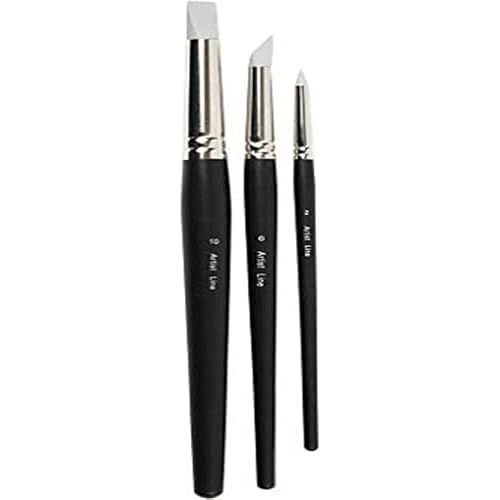 Creativ Artist Line Brush, size 2+6+10 mm, Rubber Brush, 3 asstd