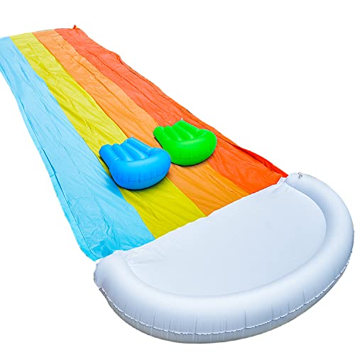 Toy Life Lawn Water Slides For Kids And Adults - 20 Ft Rainbow Slip And Slide Outside With 2 Water Bodyboards - Slip N Slide - Outdoor Water Toys Slip And Slides For Kids Backyard - Summer Water Play #TOP6
