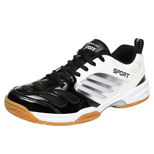 zxcvb Tennis Badminton Shoes Men's Shoes New ox Tendon Bottom wear Resistant Anti Slip Men's Low top Spring Table Tennis Shoes (Black,9)