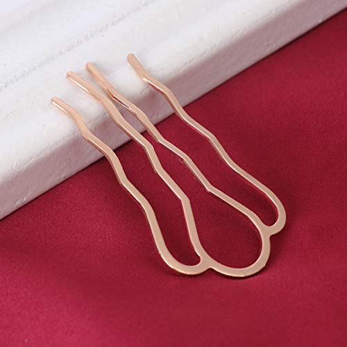 Peines metálicos de 4 dientes Lurrose vintage 6 pcs miniatura 6