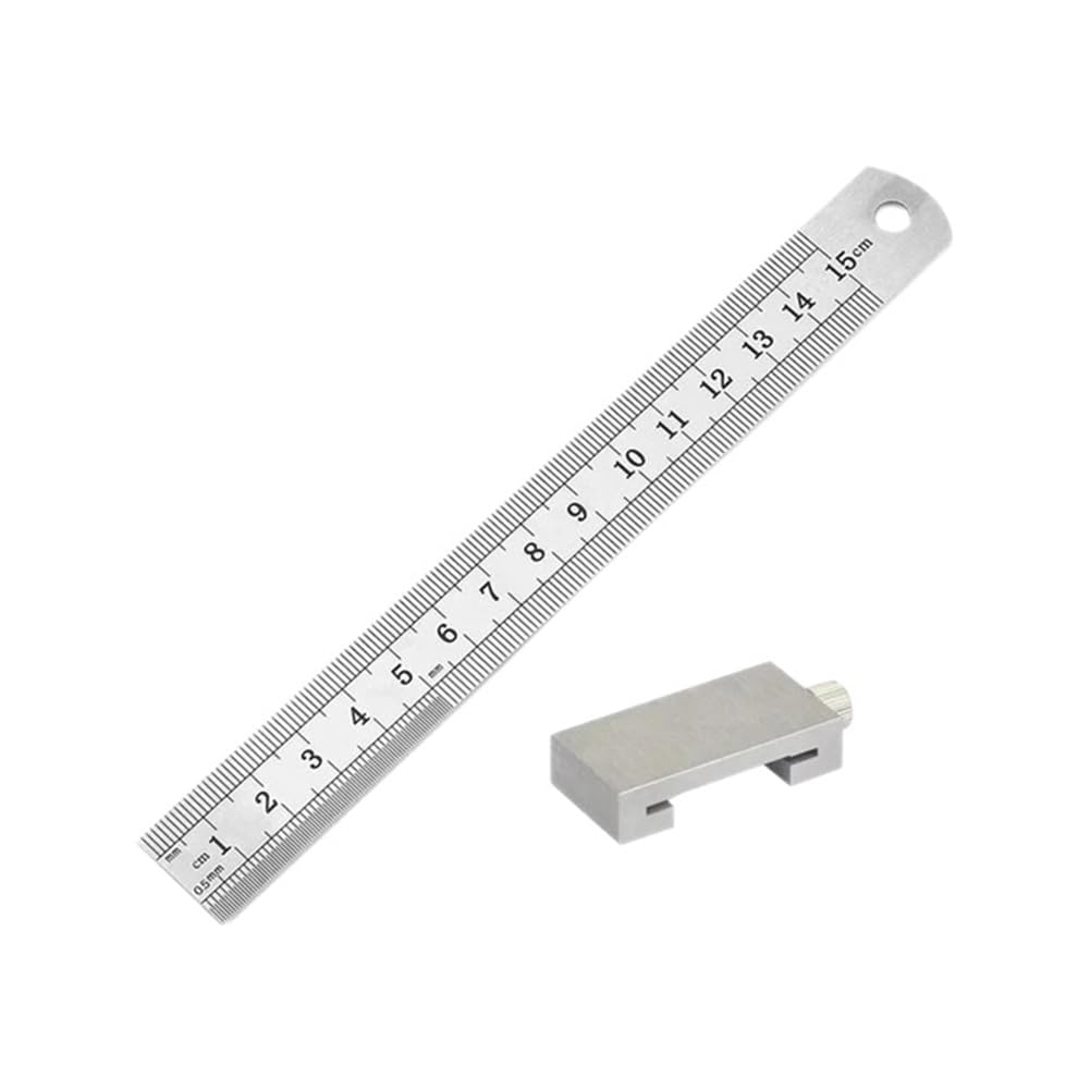 Swiixxer Metal Carpenter Carpentry Square Woodworking Tools Carpentry Steel Ruler Positioning Limit Block Measuring 150mm