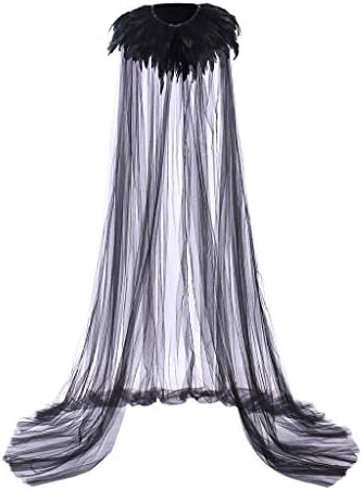 Evil Queen Cosplay Super Villain Cloak Steampunk Feather Collar Witch Cape