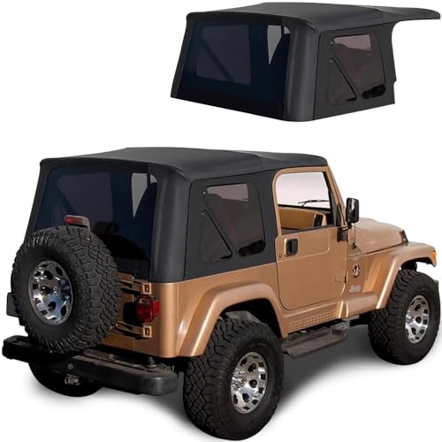 Sierra Offroad Soft Top for 1997 to 2006 Jeep Wrangler TJ - Black, Denim Vinyl - 2 Door Jeep Soft...