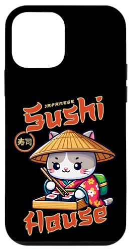 Carcasa para iPhone 12 mini Kawaii Neko Sushi Cat Anime Sushi House Japonés