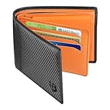 BIAL® RFID Carteras para Hombre, Monedero Hombre con 9 Ranura para Tarjetas 1 Ventana De ID, 1 Bolsillo para Monedas con Botón, Carteras con Regalo Caja Negro Marrón