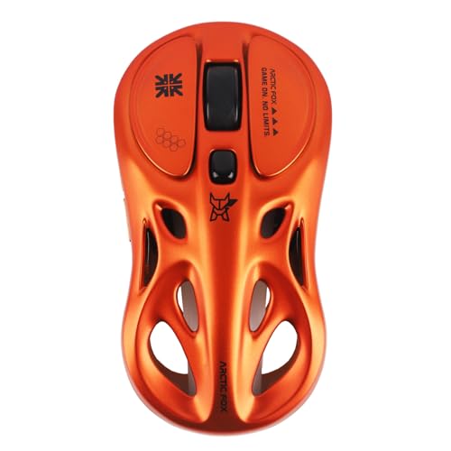Image of Arctic Fox Alien-X Gaming Wireless Mouse, Tri-Mode (2.4G /Bluetooth /Wired), 4800 DPI, 1000Hz Ergonomic Hollow RGB Rechargeable Type-C for Mac /Laptop /iPad /Office (Carroty)