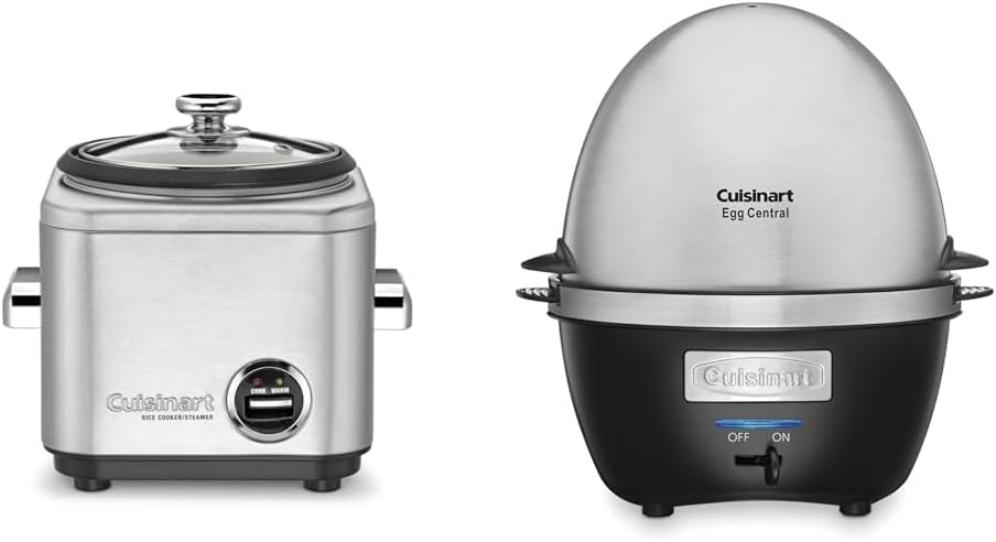 Cuisinart CRC-400P1 4 Cup Rice Cooker, Stainless Steel Exterior & Egg Cooker, normal, Brushed Stainless Steel