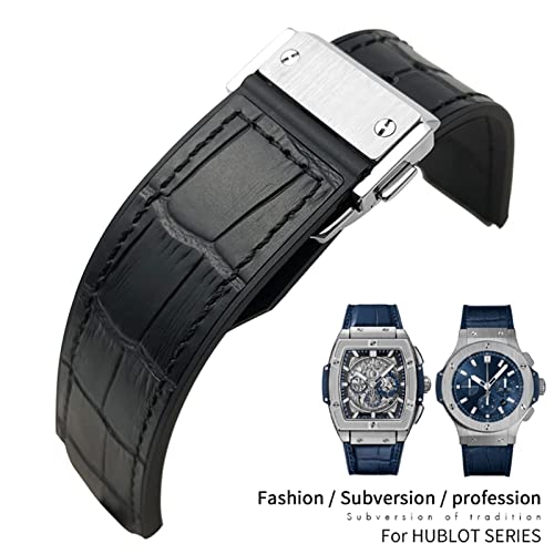 Cuir de vachette de 22mm avec silicone pour montre Hublot watch strap