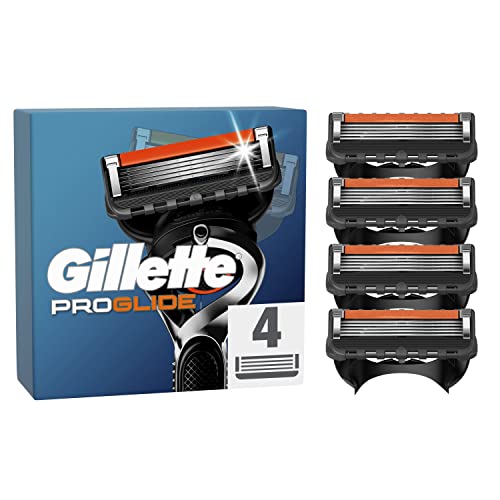 Gillette ProGlide Razor Blades Men, Pack of 4 Razor Blade Refills with Precision Trimmer, 5 Anti-Friction Blades