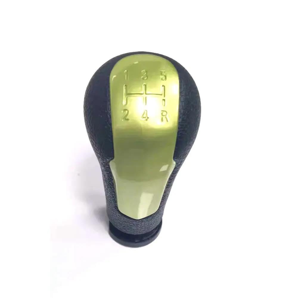 POANBCGY Shift Ball Joint Green Cap 5 Speed Gear Shift Lever Knob Cover Manual Gearbox Handball for Chevrolet Spark 2011 2013 2014 Car Accessories(Yellow knob)