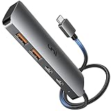 [4-IN-1 USB C HUB] Ultra Slim USB C Hub erweitert einen C-Port in vier 10-Gbps-Anschlüsse (2 USB-C Ports 10 Gbps und 2 USB-A 10 Gbps). Es unterstützt das gleichzeitige Lesen von 4 Ports. HINWEIS: Laden/Video wird nicht unterstützt.