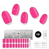 Adora Couture Semi Cured Gel Nail Strips with 20 Pieces, Salon Quality Wraps for Women, Pop Pink UV Gel Stickers, UV Light Required, Pink Pop