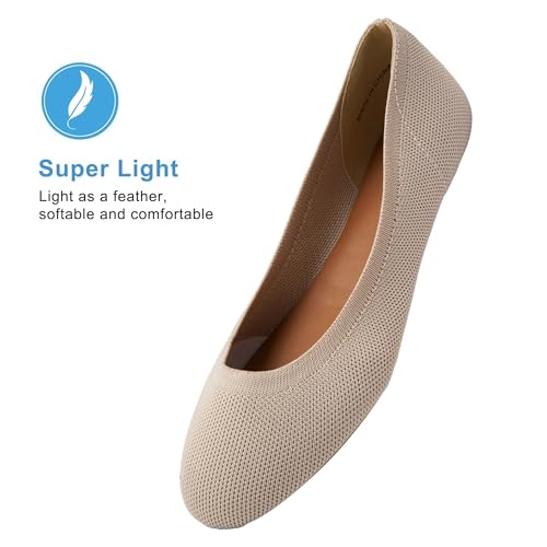 Women's Ballet Flats Round Toe Soft Knit Ballerina Flats Slip On Dress Shoes for Women Walking Dressy Casual Work Wedding2