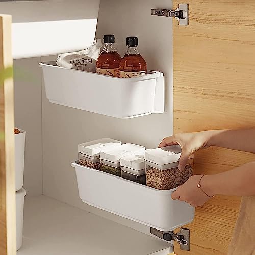 HOTOOLME 2pcs Under Sink Storage Kitchen Organizer, Pull Out Cabinet Basket With Slide Out Drawers, Cupboard Organizer for Kitchen Sink