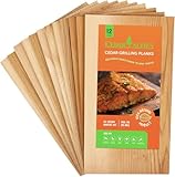 Bigger 12 Pk Cedar Planks for Grilling Salmon, Premium Canadian Western Red Cedar, Meat Fish and Veggies. Adding Extra Smoke and Flavor, Soaking Fast, Easy to Use Cedar Grilling Planks (11" X5.76'')