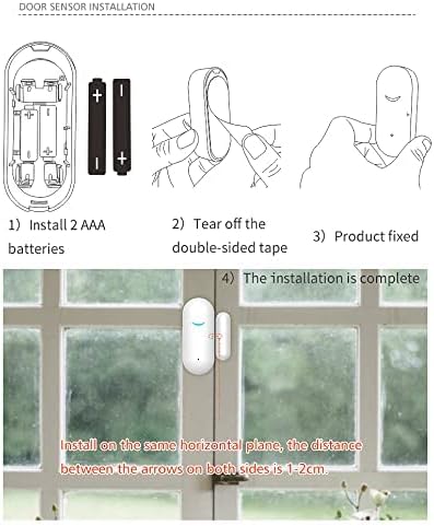 Miniatura 7 de Alarma con sensor inteligente inalámbrico WiFi para puerta y ventana, Alexa Google Assistant y Tuya APP Control Sistema de seguridad para el hogar