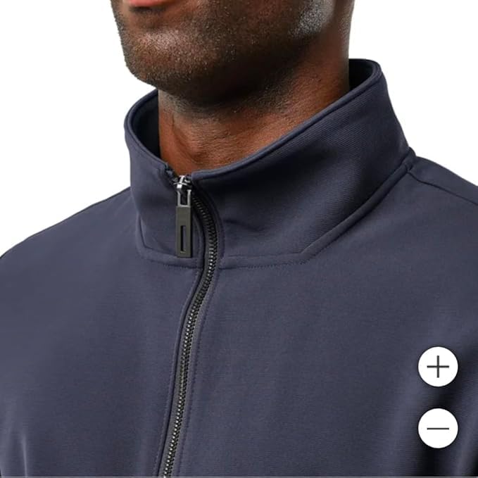 32 Degrees Men's Full Zip Jacket – Outdoor Casual, Adjustable Cuffs, Stand Collar, Brushed Interior, Active Zip Coat (US, Alpha, Small, Regular, Regular, Blue)3